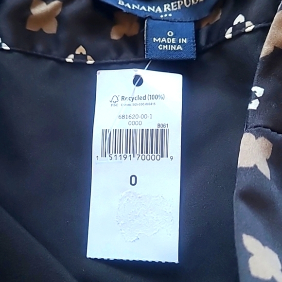 NWT Banana Republic Satin Strapless Midi Dress | Geometric Print | Womens Size 0 - Picture 17 of 17